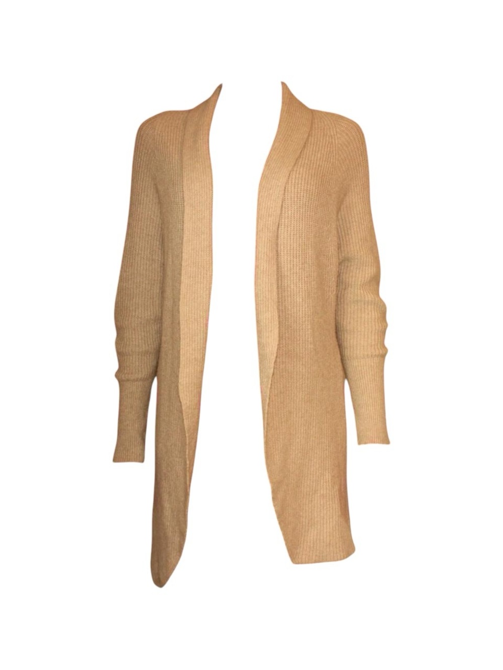 Tan / beige longline knit longline cardigan